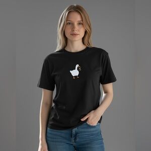 Black Goose Graphic Tee – Whimsical Cottagecore Top